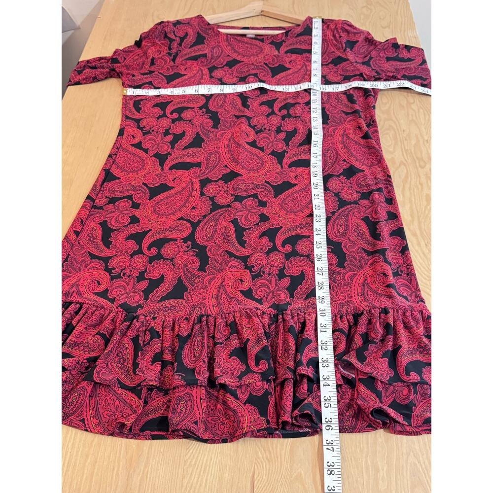 Tommy Hilfiger Womens Dress Paisley Ruffle Hem 14 Career Office Business Preppy - Picture 10 of 11